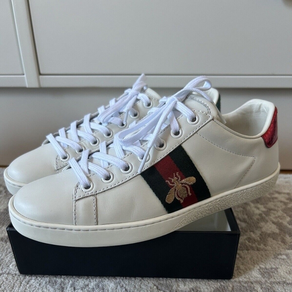 Gucci Ace Embroidered Bee Sneakers Size US 8 - Picture 3 of 4